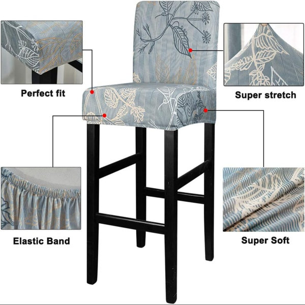 Red Barrel Studio® Bar Stool Chair Covers Set Of 4,Jacquard Bar Chair ...